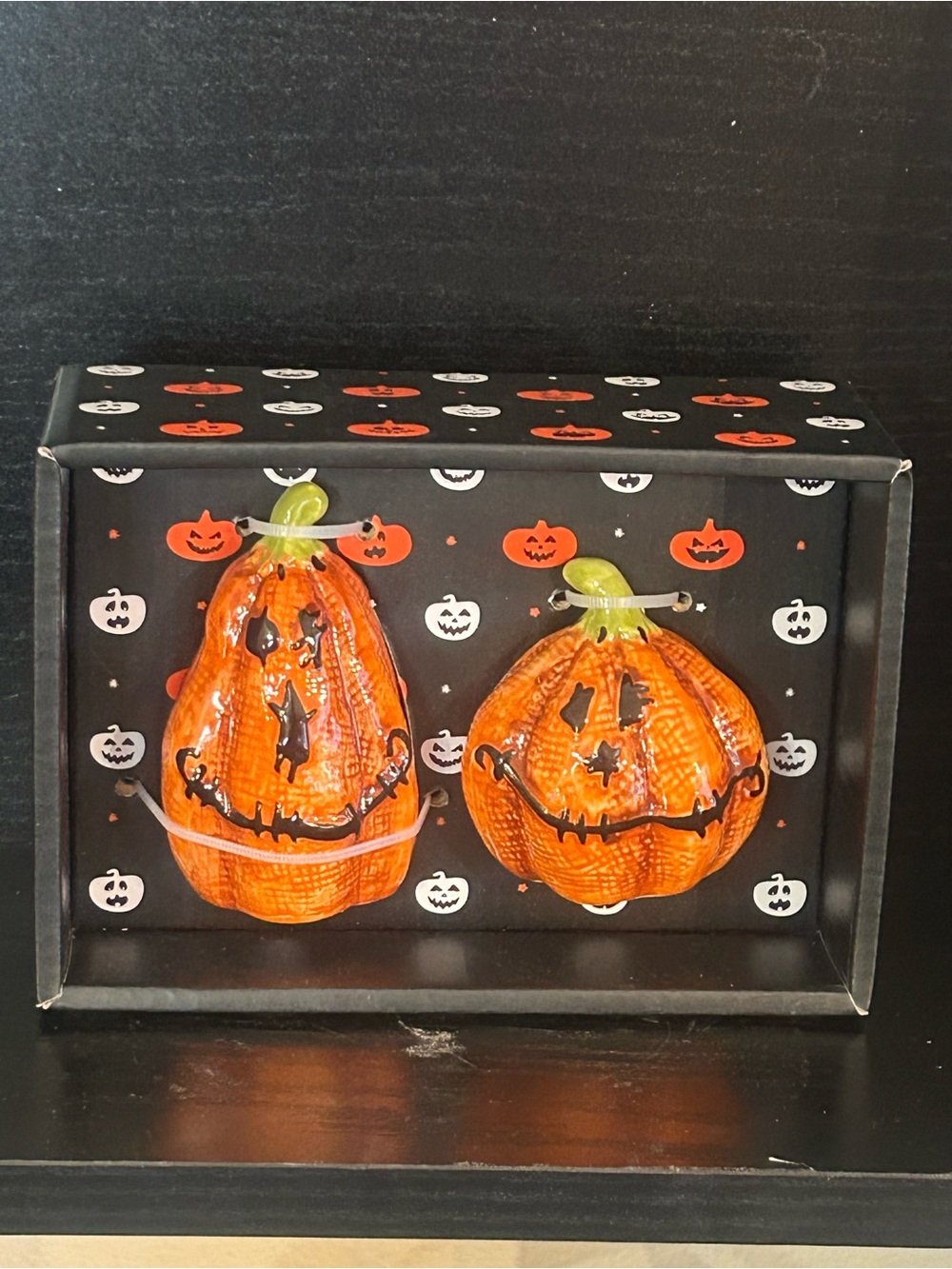 Blue Sky ceramicPumpkin Salt and Pepper Shakers - Orange